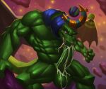 2022 4_fingers abs activision anthro autofellatio balls barazoku bodily_fluids chin_spikes cum cum_in_mouth cum_in_own_mouth cum_in_self cum_inside digital_media_(artwork) dragon facial_spikes fingers genital_fluids genitals green_body green_penis humanoid_genitalia humanoid_penis kittikary male masturbation membrane_(anatomy) membranous_wings muscular muscular_anthro muscular_arms muscular_male muscular_thighs mythological_creature mythological_scalie mythology nude one_eye_closed oral oral_masturbation pecs penile penile_masturbation penis penis_in_mouth portrait rescued_dragons_(spyro) revilo_(spyro) scalie solo spikes spikes_(anatomy) spyro_reignited_trilogy spyro_the_dragon tail three-quarter_portrait wings