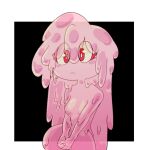 2019 big_eyes breasts digital_drawing_(artwork) digital_media_(artwork) dripping eye_through_hair eyelashes featureless_breasts female glowyskull goo_creature hair humanoid markings nikki_(glowyskull) pink_body red_eyes solo spots spotted_body thick_eyelashes translucent translucent_hair