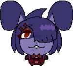 1:1 absurd_res accessory alpha_channel bonfie_(cryptiacurves) bonnie_(fnaf) buckteeth female five_nights_at_freddy&#039;s fredina&#039;s_nightclub hair hair_accessory hairclip hi_res lagomorph leporid mammal noelling_(meme) purple_hair rabbit scottgames solo teeth yosoybonfie