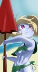  abs absurd_res anthro beach breasts clothing female hi_res league_of_legends looking_up panties poppy_(lol) riot_games seaside solo swimwear umbrella underwear video_games yordle 