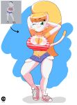  absurd_res anthro breasts cranebear domestic_cat felid feline felis female hi_res jessica_young_melis mammal pinup pose solo 