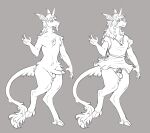 absinthe_(thesphur) anthro before_and_after breasts chastity_cage chastity_device clothing dress equid equine fangs feminization forced forced_feminization genitals gynomorph hair hi_res hooves horn intersex kinksiyo long_hair mammal monochrome mythological_creature mythological_equine mythology penis small_breasts small_penis solo sundress teeth unicorn