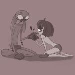 1:1 4_fingers absurd_res anthro arrow_pointing_to_crotch bedroom_eyes blush blush_lines bodily_fluids breasts clothed clothing directional_arrow duo erection eye_contact female finger_in_mouth finger_suck fingers flustered genital_fluids glitch_productions gloves handwear heart_symbol hi_res humanoid jax_(tadc) kinktober kinktober_2025 kneeling lagomorph leporid looking_at_another male mammal narrowed_eyes panties pomni_(tadc) precum precum_through_clothing precum_through_underwear rabbit screaming_alice seductive sucking tail tail_motion tailwag tenting the_amazing_digital_circus topless topless_female topless_male underwear wet wet_clothing wide_eyed