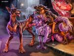 anal anal_penetration animal_genitalia animal_penis anthro anthro_on_feral anthro_penetrated balls bestiality bodily_fluids canid canine canine_genitalia canine_penis canis cum cum_in_ass cum_inside dobermann doggystyle domestic_cat domestic_dog dominant erection felid feline feline_genitalia feline_penis felis fellatio feral feral_penetrating feral_penetrating_anthro from_behind_position genital_fluids genitals group herding_dog hi_res humiliation interspecies knot knot_root knotted_penis lynx male male/male male_penetrated male_penetrating male_penetrating_male mammal misty_morning nude oral oral_penetration pastoral_dog penetration penile penile_penetration penis pinscher sex sheath submissive trio