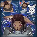 1:1 anon anthro bat brown_body brown_hair dialogue duo ear_piercing ear_ring english_text fangs fellatio female first_person_view fluffy hair heart_symbol hi_res leaf-nosed_bat magnamorpha male male/female mammal mane microbat oral penile piercing red_eyes ring_piercing sex simple_background solo_focus teeth text vampire vampire_bat yangochiropteran