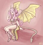 2013 alternate_species bra breasts cleavage clothed clothing colored_nails demon female fluttershy_(mlp) footwear friendship_is_magic full-length_portrait hair hasbro high_heeled_sandals high_heels horn horned_humanoid humanoid king-kakapo lingerie long_hair membrane_(anatomy) membranous_wings my_little_pony nails not_furry pink_hair pink_nails pointy_ears portrait sandals shoes sitting solo succubus tail tailed_humanoid tied_hair underwear winged_humanoid wings yellow_clothing yellow_wings