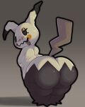4:5 ambiguous_gender anthro behniis bent_over big_butt black_body butt clothed clothing generation_7_pokemon hi_res looking_at_viewer looking_back mimikyu nintendo pokemon pokemon_(species) solo thick_thighs wide_hips