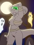 3:4 akamz_(akamz_303) akamz_303 ambiguous_gender anthro bandage_on_breasts breasts cobra exposed_breasts female female_focus ghost group halloween holidays looking_at_viewer moon mummy_costume mummy_wrappings reptile scalie snake solo_focus spirit