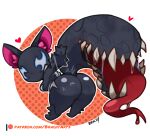 animal_ears animal_humanoid animal_tail big_butt big_tail black_body brachyzoid butt empty_eyes female grey_eyes humanoid inner_ear_fluff looking_at_viewer mammal mammal_humanoid marvel marvel_rivals red_background rodent rodent_humanoid sciurid sciurid_humanoid sharp_teeth simple_background solo squirrel_girl_(marvel) symbiote tail tail_mouth teeth thick_thighs tongue tongue_out tree_squirrel_humanoid tuft unusual_anatomy unusual_tail white_background wide_hips