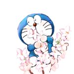  1:1 2020 absurd_res anthro blue_body blue_fur domestic_cat doraemon doraemon_(character) felid feline felis flower fur hi_res holding_flower holding_object machine male mammal mt_tg plant pouch_(anatomy) red_nose robot shaded simple_background solo whiskers white_background white_body white_fur 