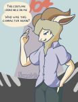  absurd_res anthro beastars bovid caprine clothed clothing cosplay dall_sheep digital_media_(artwork) english_text hi_res horn joshua_(the_world_ends_with_you) male mammal nokamiwd pina_(beastars) sheep simple_background smile solo text the_world_ends_with_you 