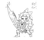 2025 anthro canid canine canis digital_drawing_(artwork) digital_media_(artwork) domestic_dog eyebrows female female_anthro hair hi_res holding_melee_weapon holding_object holding_sword holding_weapon long_hair mammal melee_weapon mini_(puppy_in_space) monochrome puppy_in_space simple_background sketch solo sword tail text weapon white_background