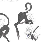2_horns ambiguous_gender anthro ass_up black_body butt butt_slap chinese_text curled_tail duo emanata featureless_crotch felid feline full-length_portrait glistening glistening_butt hollow_knight_(character) hollow_knight_(franchise) horn hybrid low_res mammal milktea25424633 nude pointy_speech_bubble portrait pose presenting presenting_hindquarters puffed_tail raised_foot raised_tail simple_background slap speech_bubble tail tail_above_head team_cherry text the_knight_(hollow_knight) unavailable_at_source vessel_(species) white_head
