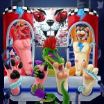 1:1 3_toes 4_fingers absurd_res alligator alligatorid anthro balls bear black_nose black_pawpads bodily_fluids brown_body brown_fur buckteeth canid canine cheek_tuft chest_tuft claws clothing crocodilian cum ear_piercing ear_ring ejaculation eyebrows eyes_closed facial_tuft featureless_chest feet finger_claws fingerless_gloves fingers five_nights_at_freddy&#039;s five_nights_at_freddy&#039;s:_security_breach foot_fetish foot_lick foot_play fox fur fur_tuft genital_fluids genitals glamrock_foxy_(fnaf) glamrock_freddy gloves green_body green_scales group hair handwear hi_res lagomorph laugh leporid licking loose_feather male mammal misterfuchs montgomery_gator multicolored_body open_mouth open_smile orange_hair pawpads paws pecs penis piercing purple_clothing purple_fingerless_gloves purple_gloves purple_handwear rabbit red_body red_fur red_mohawk red_sclera red_tongue reptile restrained restraints ring_piercing robot_arms scales scalie scottgames smile steel_wool_studios stocks tail tail_tickle tan_body tan_fur teeth tickle_fetish tickle_torture tickling tickling_armpits tickling_feet tickling_machine tickling_sides toe_claws toes tongue tongue_out tuft vanny_(fnaf) whiskers