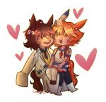  +_+ 2girls agnes_tachyon_(tach-nology)_(umamusume) agnes_tachyon_(umamusume) ahoge animal_ears arm_around_waist black_pantyhose blue_sailor_collar blue_skirt brown_hair chemical_structure chibi chibi_only clover_hair_ornament coat daruma_doll daruma_doll_hair_ornament ear_covers earrings flipped_hair four-leaf_clover_hair_ornament good_fortune_symbol hair_between_eyes hair_ornament heart highres horse_ears horse_girl horse_tail huge_ahoge jewelry lab_coat long_sleeves matikanefukukitaru_(rising_fortune)_(umamusume) matikanefukukitaru_(umamusume) multiple_girls neckerchief necktie open_mouth orange_hair pantyhose red_eyes red_neckerchief sailor_collar school_uniform serafuku shirt shoes short_hair short_necktie single_ear_cover single_earring sitting sitting_on_lap sitting_on_person skirt sleeves_past_fingers sleeves_past_wrists smile star-shaped_pupils star_(symbol) sweater sweater_vest symbol-shaped_pupils tail tarositos teeth test_tube thighhighs umamusume upper_teeth_only white_coat white_shirt white_thighhighs yellow_sweater yellow_sweater_vest 