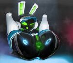 2025 anal animal_humanoid anus black_body breasts butt clothed clothing electronics female genitals glistening glistening_body glistening_butt glowing glowing_ears glowing_eyes glowing_mouth glowing_nipples green_anus green_mouth green_nipples green_vulva hat headgear headphones headset headwear hi_res humanoid lagomorph leporid looking_at_viewer machine mammal mdthetest mostly_nude mostly_nude_female nipples no_underwear one_eye_closed open_mouth project_turboblast rabbit robot robot_anthro solo spread_legs spreading tempo_(project_turboblast) vulva widescreen wink winking_at_viewer