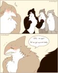 ambiguous_gender anthro black_body black_fur blush bodily_fluids brown_body brown_fur cetacean comic dolphin emanata english_text fin fish fur grey_body grey_fur group lovebuffpg45 mammal marine motion_lines oceanic_dolphin orca shark sweat tail text toothed_whale white_body white_fur worried
