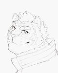  anthro felid fur headshot_portrait heylaw21 hi_res lifewonders line_art live-a-hero looking_at_viewer male mammal pantherine portrait rexer smile solo striped_body striped_fur stripes tiger video_games 