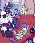 2017 absurd_res ageplay armor bad_end bat_pony blue_eyes blue_tail bodily_fluids clean_diaper clothed clothing comic cutie_mark cutie_mark_diaper cutie_mark_print dialogue diaper digital_drawing_(artwork) digital_media_(artwork) drooling english_text equid equine feces female feral friendship_is_magic green_eyes grey_body group hasbro hi_res holding_object holding_plushie horn hypnosis hypnotic_eyes idw_publishing infantilism lying magic magic_user male mammal mane mind_control my_little_pony my_little_pony_(idw) mythological_creature mythological_equine mythology night_guard_(mlp) nightmare_rarity_(idw) on_back plushie plushie_transformation plushification purple_body purple_mane purple_tail quadruped roleplay royal_guard_(mlp) saliva skitterpone soiled_diaper sparkles sparkling_eyes speech_bubble tail text trio unclean_diaper unicorn used_diaper wearing_armor wearing_diaper white_body