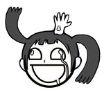  awesome_face black_hair monochrome monoko twintails yume_nikki 