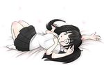  black_hair extra_arms lying lying_down monoko multiple_hands no_shoes twintails yume_nikki 