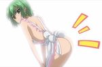  animated animated_gif apron ass ass_shake blush flat_chest gif green_eyes green_hair ichiban_ushiro_no_daimaou korone looking_back naked naked_apron no_bra no_panties nude shake short_hair tail 