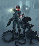  alien alien_(franchise) alien_vs._predator_(franchise) anthro better_version_at_source black_body claws collar curvy_anthro curvy_female curvy_figure duo erect_nipples female human humanoid large_head leash lips mammal nipples solo submissive submissive_female thick_lips thick_thighs xenomorph xianetta 