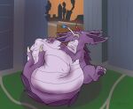  abdominal_bulge belly belly_scales bulge city city_background city_destruction claws eeveelution espeon generation_2_pokemon generation_6_pokemon hi_res horn kaiju macro monster mutation nintendo pokemon pokemon_(species) scales sylveon video_games vore wot 