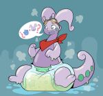 2_fingers 2_toes after_transformation ambiguous_gender antennae_(anatomy) anthro aqua_(innocentenough) blush blush_lines bodily_fluids bubblepuppers clothed clothing cloud_emanata confusion curled_tail dewott diaper directional_arrow dripping emanata eyewear eyewear_on_head feet fingers full-length_portrait generation_5_pokemon generation_6_pokemon genital_fluids glistening glistening_body goggles goggles_on_head goodra green_spots hi_res innocentenough kerchief neckerchief neckwear nintendo open_mouth pokemon pokemon_(species) portrait pseudo_hair puddle purple_antennae purple_body purple_pseudo_hair purple_tail question_mark red_kerchief red_neckerchief simple_background sitting slime solo speech_bubble spots tail toes unclean_diaper urine used_diaper wearing_diaper wet_diaper