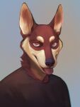  2022 anthro brown_body brown_eyes brown_fur canid canine canis clothed clothing digital_media_(artwork) domestic_dog fur hi_res looking_at_viewer male mammal plgdd smile solo tongue 