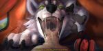  absurd_res bodily_fluids canid canine canis drooling hi_res mammal mouth_shot nolow open_mouth oral saliva slim teasing text tongue vore wolf 