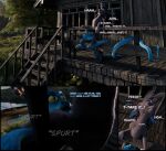 2025 3d_(artwork) anthro anthro_on_feral barbel_(anatomy) bestiality black_hair blue_body blue_inner_ear blue_penis blue_scales boat bodily_fluids breath brown_body brown_fur cabin clenched_teeth comic cum cum_in_mouth cum_inside dialogue digital_media_(artwork) disney dragon drinking drinking_cum duo eyes_closed fellatio feral flesh_whiskers flye forest fur furred_dragon furred_scalie gary_de'snake genital_fluids genitals grass grunting hair hi_res holding_railing knot knotted_penis looking_up male male/male moan moaning_name mythological_creature mythological_scalie mythology name_in_dialogue neonwabbit non-canine_knot oral orange_body orange_fur orange_pawpads outside pawpads penile penis plant reptile scales scalie scaly_tail sex slurping snake stuttering sucking surprised swallowing tail teeth tilde_after_text tree vehicle water watercraft wingless_dragon wood yellow_eyes zootopia