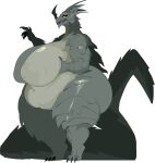 1_horn 2025 aliasing alpha_channel anthro anthrofied areola ashen_lao-shan_lung belly bent_arm big_areola big_belly big_breasts binary_drawing biped bodily_fluids breasts capcom cel_shading claws digital_drawing_(artwork) digital_media_(artwork) digitigrade dorans_flea elder_dragon eyebrows eyelashes fangs featureless_crotch feet female female_anthro finger_claws full-length_portrait grey_body grey_scales grey_skin grey_spikes hand_on_breast hand_on_own_breast hi_res horn looking_aside monster_hunter multicolored_body multicolored_skin nipple_dip nude nude_anthro nude_female obese obese_anthro obese_female orange_sclera overweight overweight_anthro overweight_female portrait pupils scales shaded simple_background spikes spikes_(anatomy) standing sweat tail teeth thick_thighs toe_claws toes transparent_background two_tone_body two_tone_skin wide_hips yellow_eyes