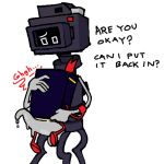 after_sex animate_inanimate anthro arm_grab big_penis black_body cammy_(objectfucker) dialogue dripping dripping_wet duo female female/female genitals holding_partner living_book machine objectfucker overwhelmed penis penis_tentacles robot screen screen_face speech_bubble tentacles truthholder