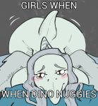 2025 abstract_background amber_eyes anthro ass_up big_butt blush blush_lines bone_frill buffysaintfury butt cavemanon_studios color_edit colored digital_drawing_(artwork) digital_media_(artwork) english_text eyelashes fang_(gvh) feathered_wings feathers female frill_(anatomy) front_view goodbye_volcano_high grey_body grey_hair grey_scales hair humor ko_op_(game_developer) long_hair looking_at_viewer meme motion_lines nude nude_anthro nude_female prehistoric_species pterodactylus pterosaur reptile scales scalie short_tail snoot_game snout solo tail tasteful_nudity text thick_thighs third-party_edit wide_hipped_anthro wide_hipped_female wide_hips wings