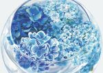  blue_flower commentary_request fishbowl flower flower_focus no_humans original plant plant_focus simple_background sunoji08 white_background 