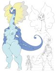  2022 absurd_res anthro anthro_focus anthrofied aurorus blue_body blue_eyes breasts clothed clothing dinosaur duo female female_focus fossil_pok&eacute;mon full-length_portrait generation_6_pokemon genitals hi_res human inverted_nipples long_neck male mammal mhdrawin nintendo nipples nude pokemon pokemon_(species) pokemorph portrait pussy reptile sauropod scalie solo_focus video_games 
