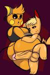  absurd_res anthro balls big_penis blake_(xenozaiko) blonde_hair clothed clothing duo female generation_1_pokemon genitals hair hi_res male male/female mammal mouse murid murine nintendo orange_body orange_hair partially_clothed penis pikachu pokemon pokemon_(species) raichu rodent unknown_artist vein video_games 