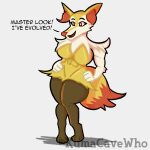  1:1 abs big_breasts braixen breasts canid canine female fox generation_6_pokemon hi_res humanoid kumawho mammal muscular muscular_female nintendo pokemon pokemon_(species) solo thick_thighs video_games wide_hips 