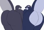 animated anthro black_body brown_eyes butt butt_bumping butt_focus cetacean dolphin duo female grey_body grey_butt hera_(reececav27) male male/female mammal marine oceanic_dolphin orange_eyes orca simple_background toothed_whale unknown_artist white_background