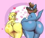  &lt;3 anthro ass_to_ass beard bedroom_eyes big_butt blue_body blue_fur butt canid canine canis cole_(colelucario) domestic_dog duo facial_hair fur generation_4_pokemon hair huge_butt looking_at_viewer looking_back lucario male male/male mammal narrowed_eyes nintendo nude pink_nose pokemon pokemon_(species) seductive tail vanilla_(yaboivanillo) video_games yaboivanillo yellow_body yellow_fur 
