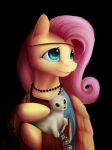  2017 absurd_res ambiguous_gender anthro black_background black_eyes carrying clothed clothed_feral clothing crown duo equid equine feathered_wings feathers female feral fluttershy_(mlp) friendship_is_magic fur hair hasbro hi_res inspired_by_formal_art jewelry klarapl lady_with_an_ermine larger_female looking_up mammal mustela mustelid musteline my_little_pony necklace pegasus pink_hair signature simple_background size_difference smaller_ambiguous stoat teal_eyes tiara true_musteline whiskers white_body white_fur wings yellow_body yellow_fur 