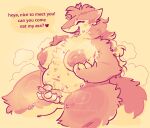 2025 anal_request anthro areola arm_tuft belly biped bodily_fluids breasts butt_tuft chest_tuft claws dialogue ear_tuft elbow_tuft english_text erection eyes_closed fur genital_fluids genitals gynomorph hair heart_symbol intersex knee_tuft leg_tuft long_hair navel nipples oral_request overweight overweight_anthro overweight_gynomorph overweight_intersex penis pinkshinyhorns precum requesting sergal sex_request sharp_teeth shoulder_tuft solo speech_bubble steam steaming_body sweat sweaty_belly sweaty_breasts sweaty_genitalia sweaty_penis tail tapering_penis teeth text tuft