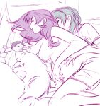  1other 2girls aqua_hair baby bang_dream! bang_dream!_it's_mygo!!!!! blush cat chinese_commentary commentary_request couple hero45439083942 highres long_hair medium_hair mother_and_child multiple_girls original purple_hair science_babies takamatsu_shizuku wakaba_muna yellow_eyes yuri 