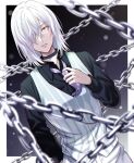  1boy accelerator_(toaru_majutsu_no_index) albino bangs black_choker black_shirt chain choker collar commentary_request cowboy_shot formal hair_over_one_eye highres necktie pants red_eyes shirt short_hair simple_background solo suamaro suit toaru_majutsu_no_index toaru_majutsu_no_index:_genesis_testament vest white_hair white_pants 
