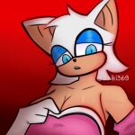  anthro breast_focus chiropteran female hi_res mammal rouge_the_bat sega solo sonic_the_hedgehog_(series) uziki 