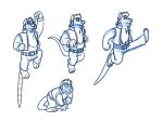  anthro bottomwear brok_the_investigator clothing concept_art cowcatgames humanoid_hands male mammal multiple_poses murid murine official_art pants pose rat rodent shirt simple_background sketch solo squealers_chief topwear video_games 
