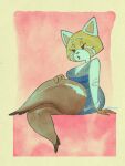  3:4 aggressive_retsuko ailurid anthro artist_name bottomwear breasts clothed clothing female fingers footwear fur half-closed_eyes hand_on_leg hand_on_thigh hi_res high_heels legwear looking_at_viewer mammal multicolored_body multicolored_fur narrowed_eyes orange_body orange_fur pantyhose red_panda retsuko sanrio sitting skirt solo thick_thighs white_body white_fur wolftang 