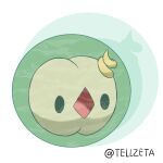  black_eyes commentary_request full_body no_humans open_mouth pokemon pokemon_(creature) pokemon_focus solid_oval_eyes solo solosis tellzeta twitter_username white_background 