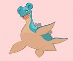 1_horn 2023 abstract_background absurd_res ambiguous_gender blue_body blue_eyes bottom_view colored flippers full-length_portrait generation_1_pokemon grey_shell hi_res horn lapras long_neck looking_down momensarada multicolored_body multicolored_skin nintendo open_mouth pink_background pokemon pokemon_(species) portrait shell simple_background solo tail tan_body two_tone_body two_tone_skin white_sclera
